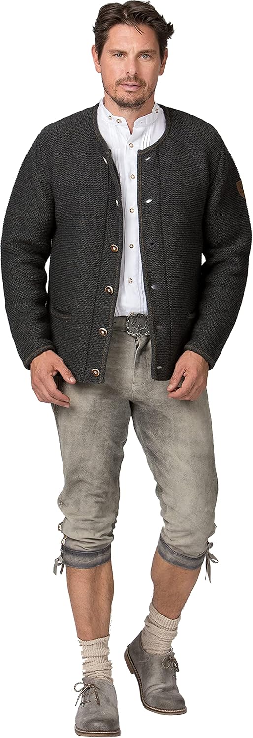 Stockerpoint Amaro Herren Trachtenstrickjacke, Anthrazit