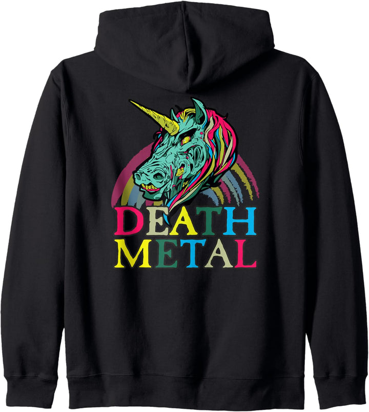 Death Metal Einhorn I Retro Metal Unicorn I Death Metal Kapuzenjacke