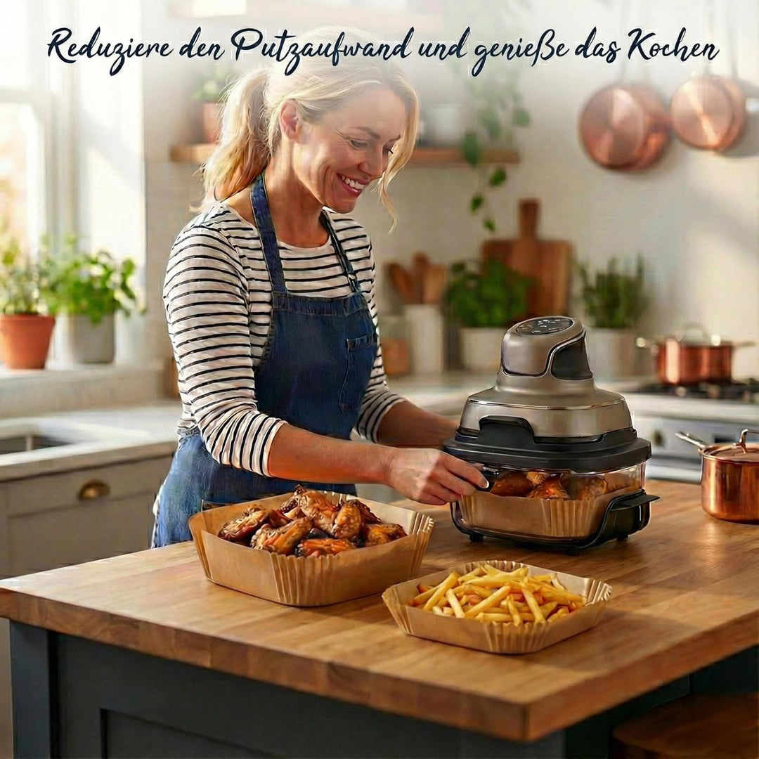 300 Stück Airfryer Backpapier für Ninja CRISPi tragbare Air fryer Heissluftfritteuse, Backpapier für