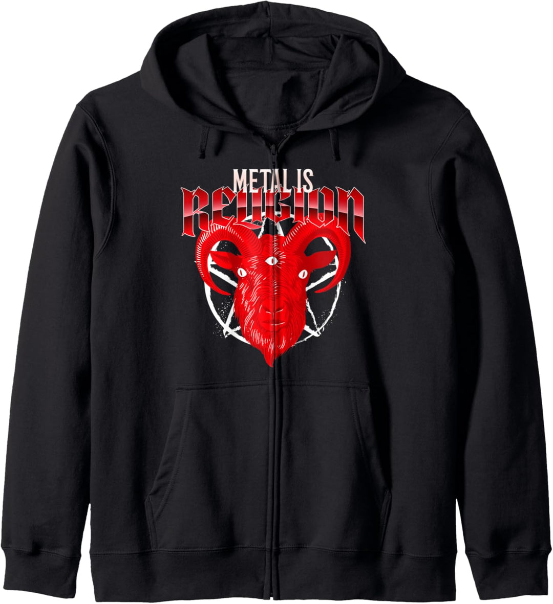 Heavy Metal Baphomet Pentagramm Goth Death Metal Kapuzenjacke
