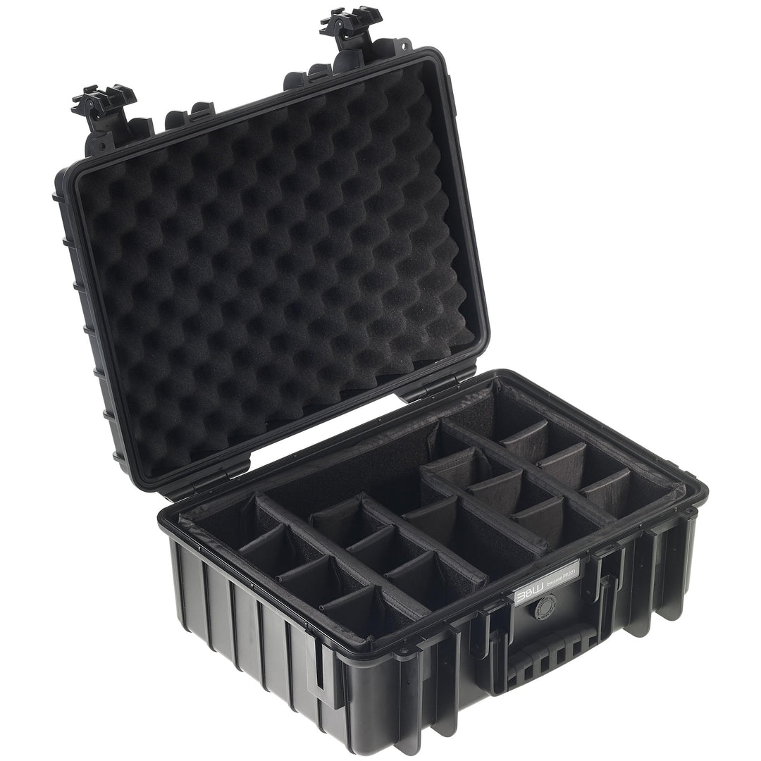 B&amp;W Transportkoffer Outdoor - Typ 5000 - Schwarz mit variabler Facheinteilung - Wasserdicht nach IP6