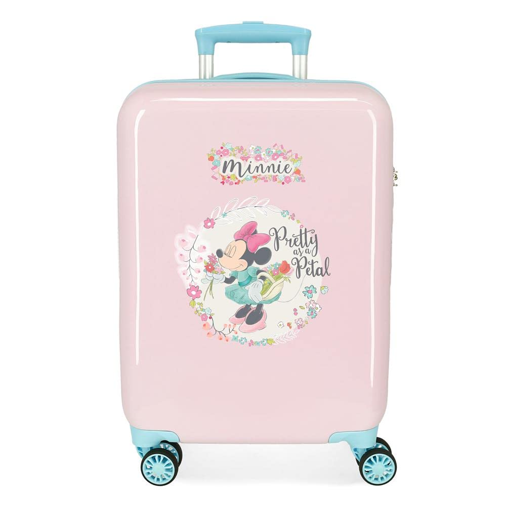 Disney Minnie Florals Kabinentrolley, Rosa, 38 x 55 x 20 cm, Hartplastik, seitlicher Kombinationsver