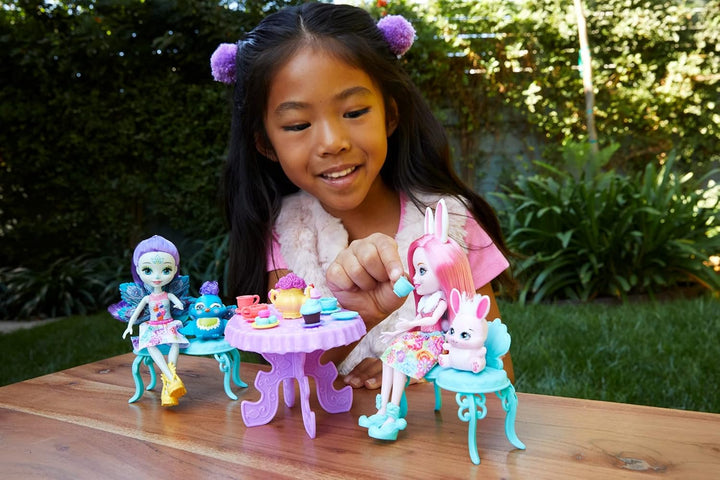 Enchantimals GLD41 - Tolle Teeparty Spielset, Puppen Bree Bunny und Patter Peacock (15,24 cm), ihre