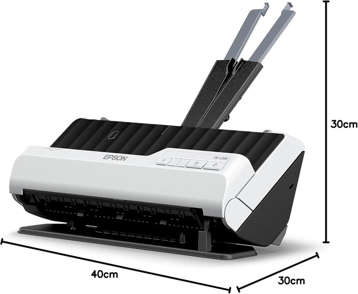 Epson Desktop Scanner DS-C330, kompakter A4 Business Scanner mit geringem Stromverbrauch, Duplex-Ein