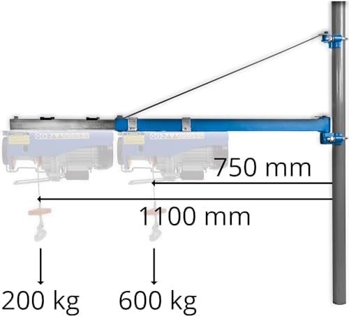 Güde Elektro-Seilzug GSZ 100/200 (450 W, GS-geprüft, max. Hubkraft ohne/mit Umlenkrolle 100/200 kg,