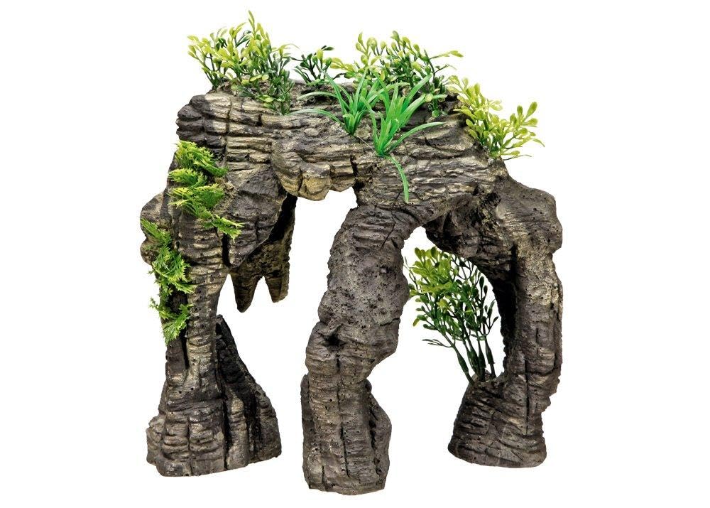 Nobby Aqua Ornaments STEIN mit Pflanzen, 24,5 x 14 x 25 cm, 1 Stück