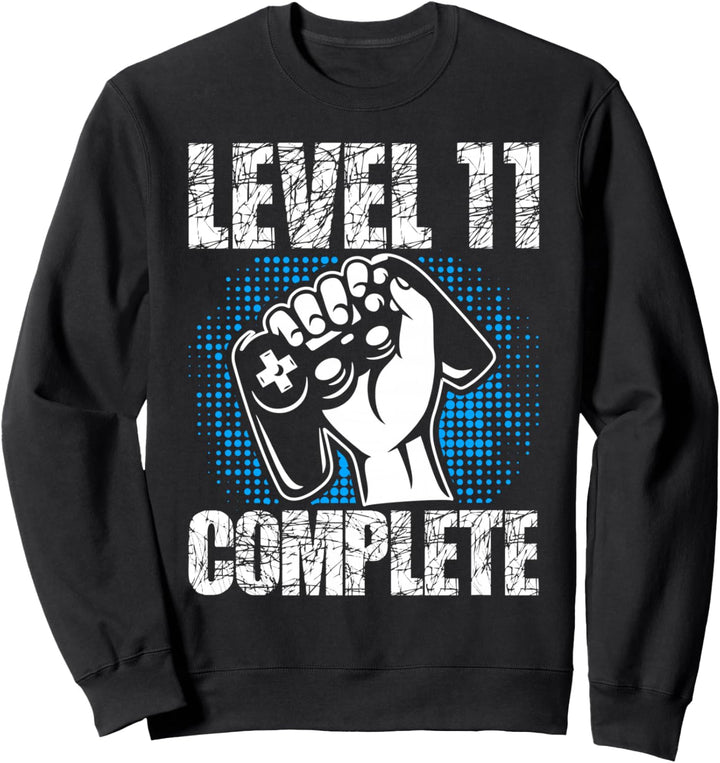Level 11 Complete Geburtstag Junge 11 Jahre Video Gamer Sweatshirt