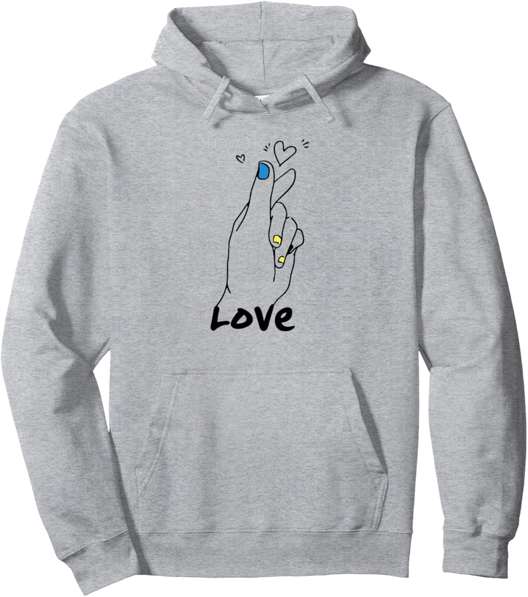 Ukrainische Symbole Ukrainische Flagge Herz Liebesbeweis Pullover Hoodie