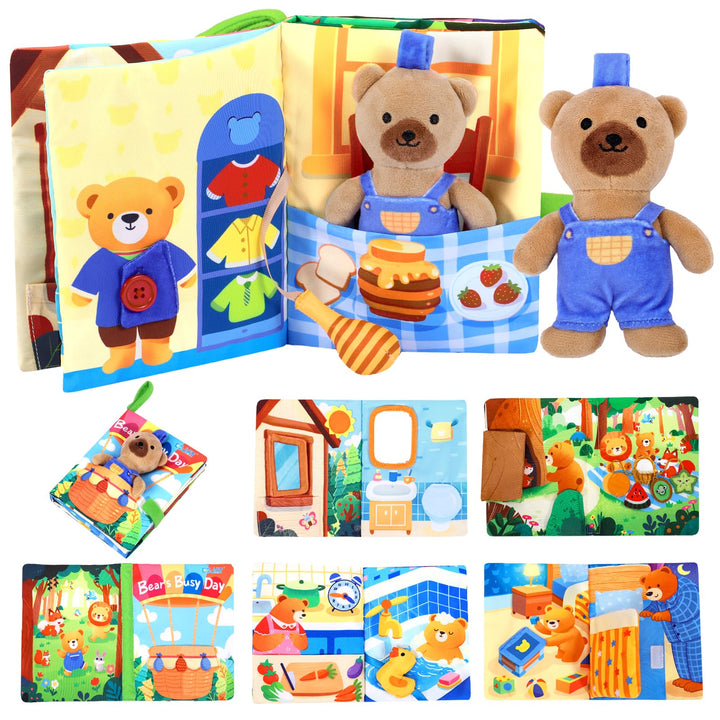 Esjay Busy Book für Kleinkinder ab 1 Jahr, Montessori Spielzeug Bär Busy Board, Activity Buch Quiet