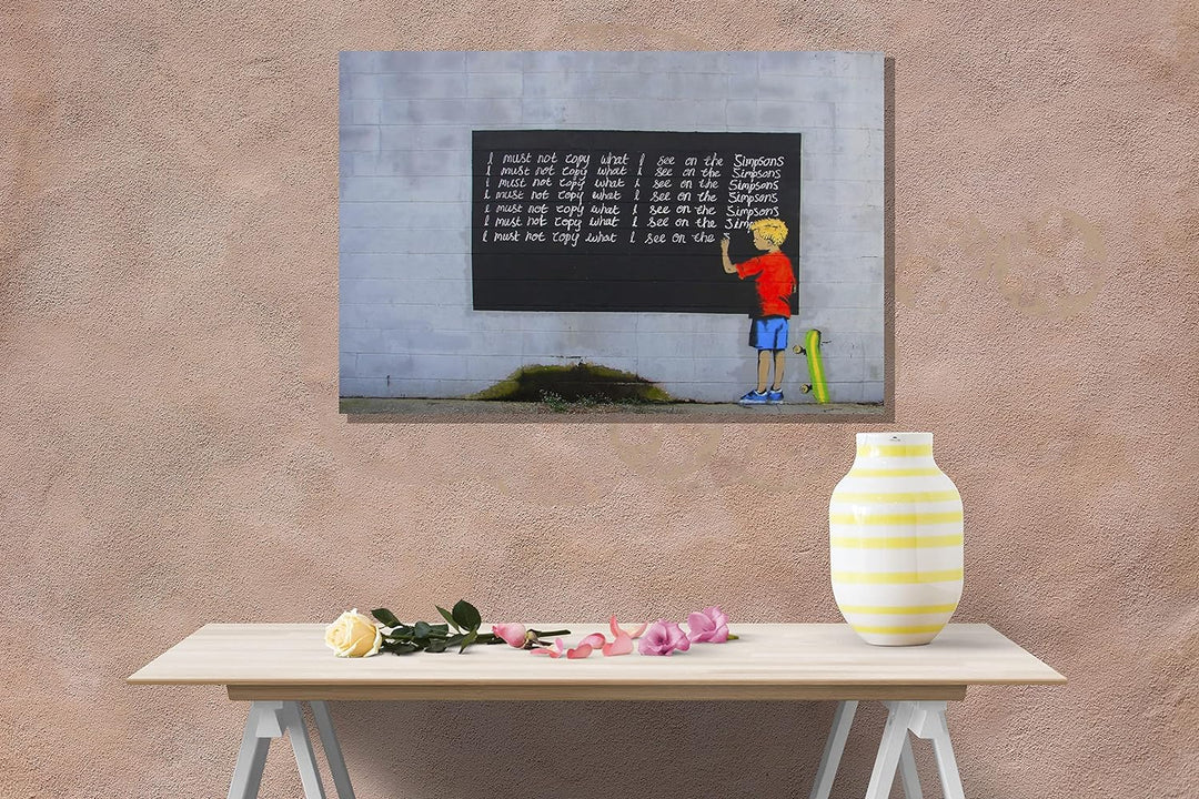Simpsons Bart By Banksy Leinwanddruck, Zitate auf Bildern, Graffiti-Kunstwerk, 76 x 50 cm 76cm x 50c