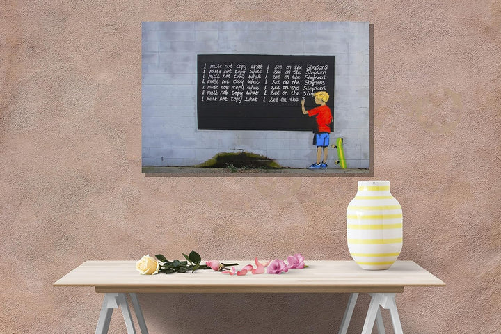 Simpsons Bart By Banksy Leinwanddruck, Zitate auf Bildern, Graffiti-Kunstwerk, 76 x 50 cm 76cm x 50c