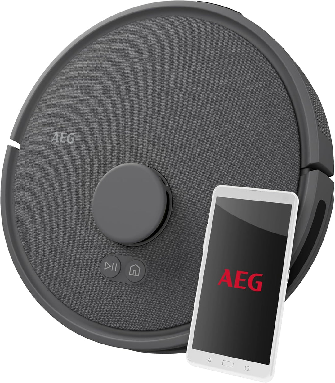 AEG Saugroboter mit Wischfunktion, WiFi, präzise LiDAR Navigation, Beutellos, Saugleistung 4000 Pa,