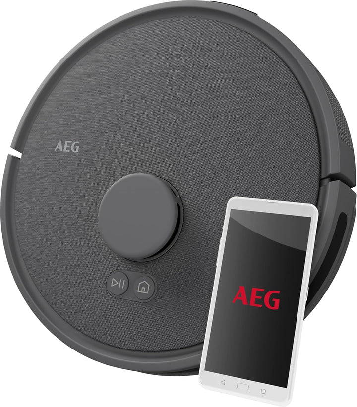 AEG Saugroboter mit Wischfunktion, WiFi, präzise LiDAR Navigation, Beutellos, Saugleistung 4000 Pa,