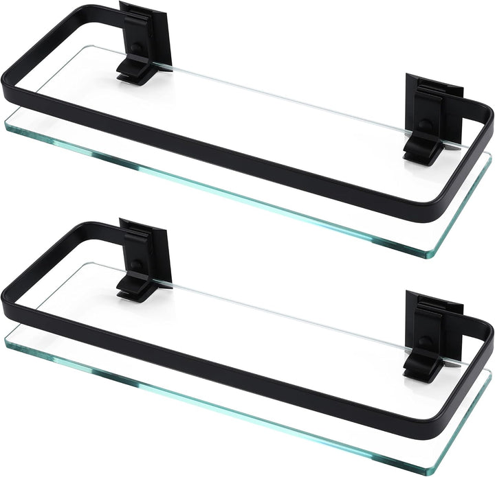 KES Duschablage Glas Duschregal Glasregal 8mm Ablage Bad Glasablage für Badezimmer Regal Wandregal B