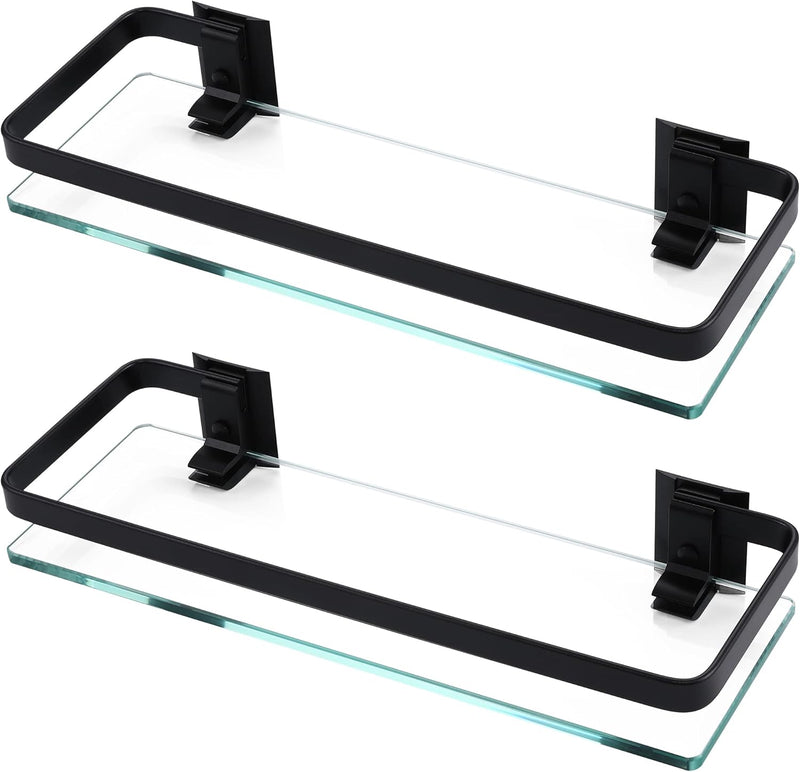 KES Duschablage Glas Duschregal Glasregal 8mm Ablage Bad Glasablage für Badezimmer Regal Wandregal B