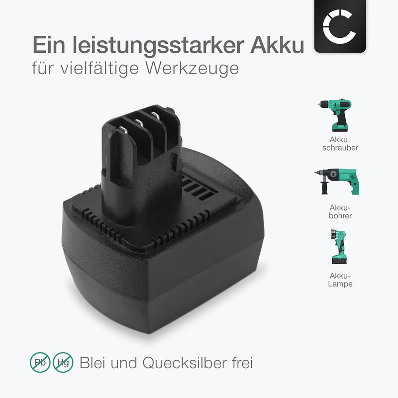 CELLONIC® Ersatz Akku für Metabo BZ 12 SP, BSZ 12,BS12 SP, BSZ 12 Impuls, SSP12,ULA 9.6-18, BSZ12 Pr