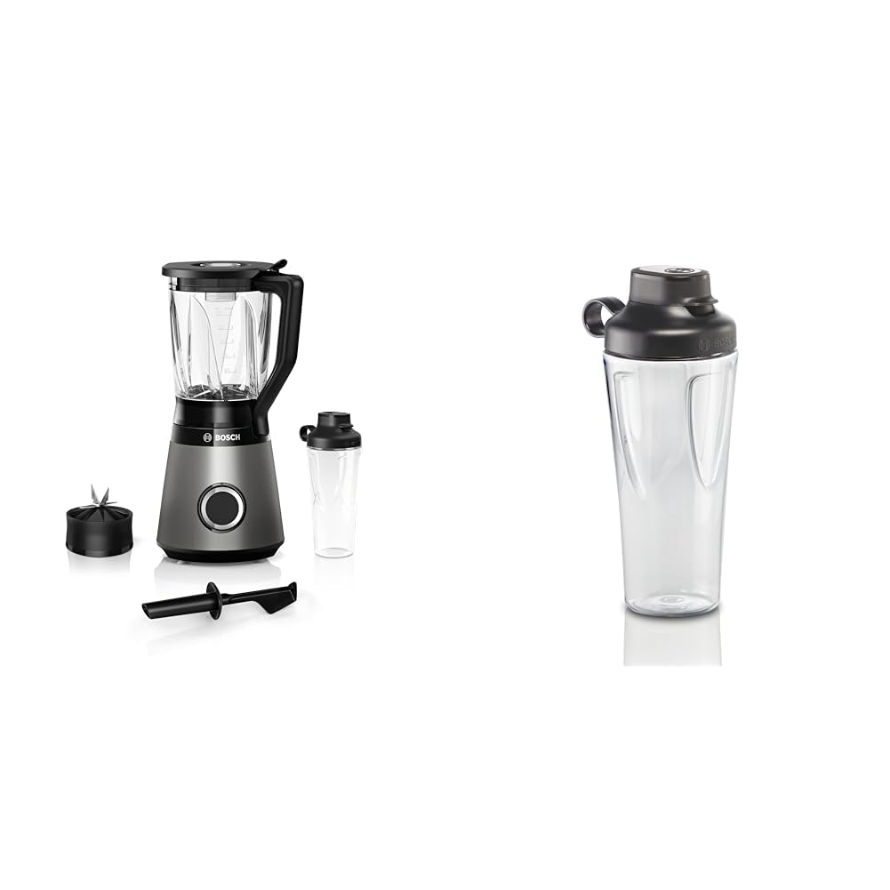 Bosch Standmixer VitaPower Serie 4 MMB6174SN, verbesserte Version & e MMZBT01B, Smoothie-ToGo-Flasch