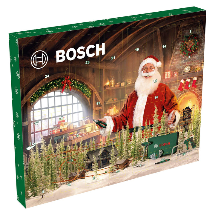 Bosch 41-tlg. Adventskalender 2025 (Set mit Bügelsäge, Bit-Schraubendreher mit T-Griff, Schraubendre