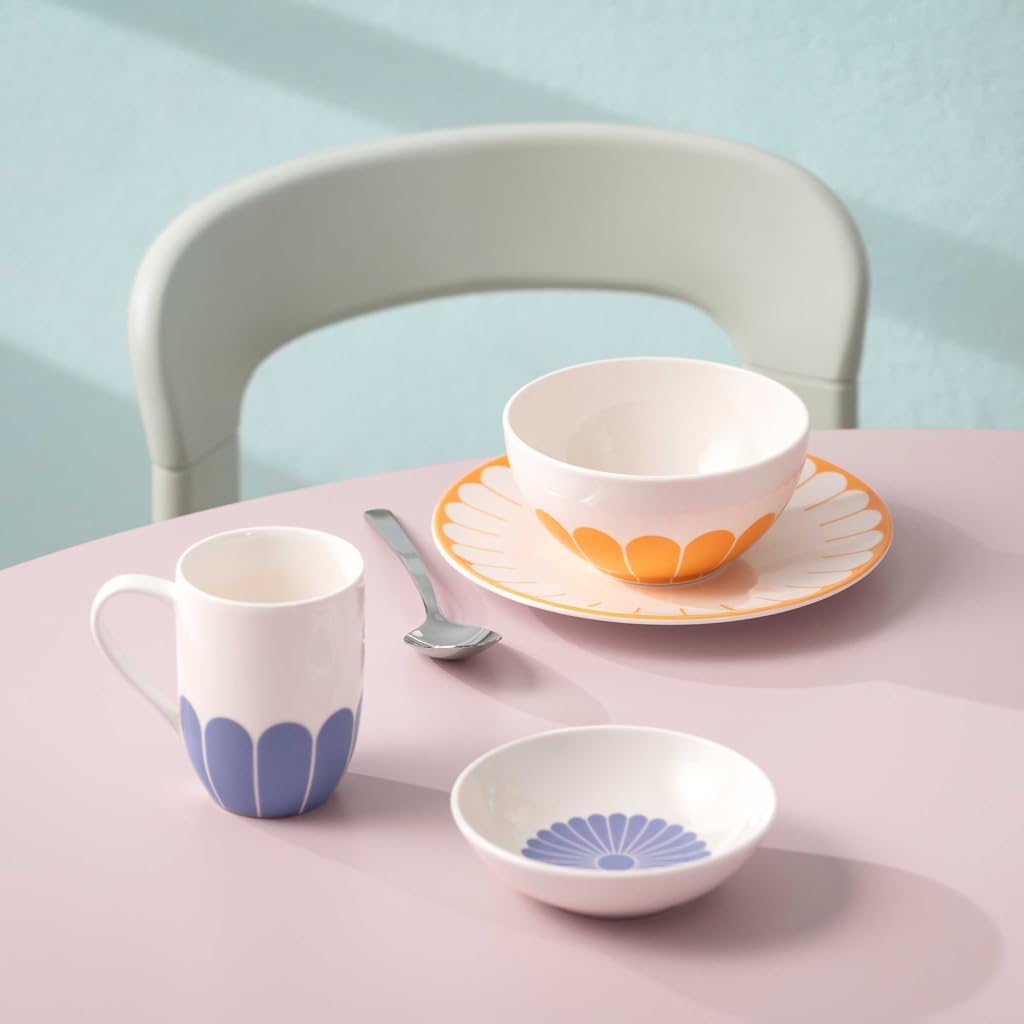Villeroy & Boch - Fleur soleil Frühstücksteller 6er Set, Dessertteller, Kleiner Teller für Frühstück