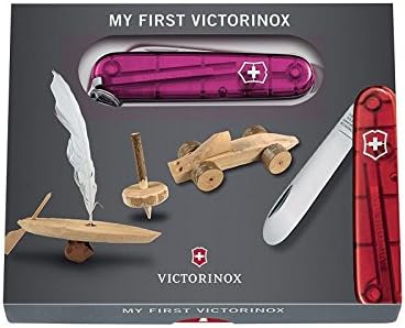 Victorinox Taschenmesser My First Victorinox - pink transparent - Swiss Made - 9 Funktionen, Klinge,