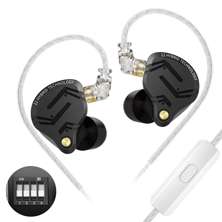 Keephifi KZ ZS12 PRO X1DD&amp;5BA IEM - Kabelgebundene Ohrhörer, 10 mm dynamischer Treiber, 4 profession