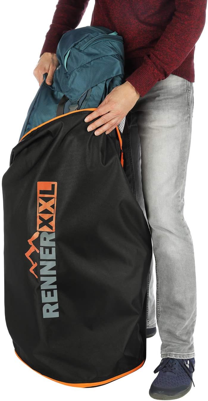 RENNER XXL Rucksack Flugzeug Schutz-Hülle - Flight Cover - Für Backpacker und Trekking-Rucksäcke 120