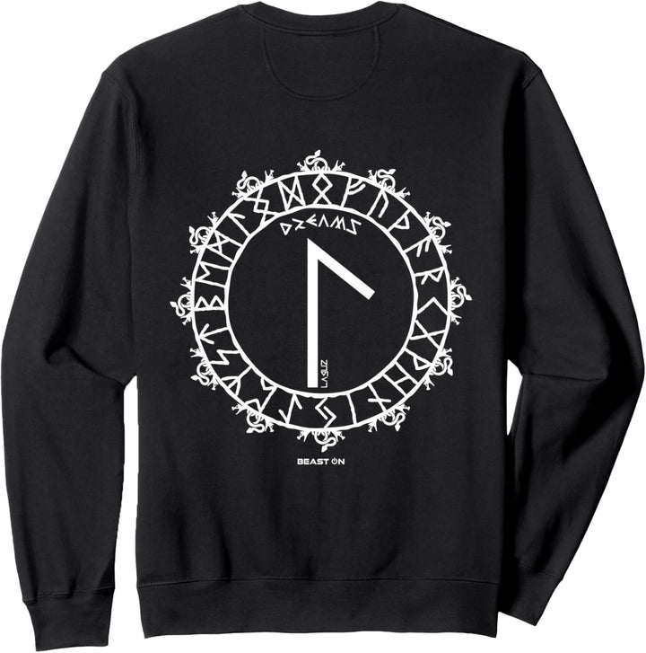 Wikinger Rune LAGUZ Träume Rücken Motiv Nordische Rune Sweatshirt