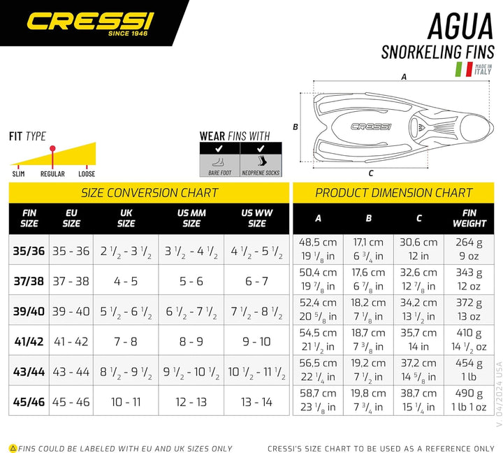 Cressi Agua Premium Flossen Self Adjusting zum Tauchen, Apnoe, Schnorcheln und Schwimmen Rosa 31/32