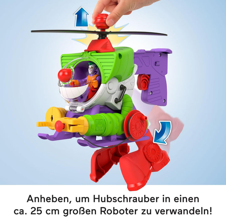 IMAGINEXT DC Super Friends Joker Robocopter - 2-in-1-Helikopter mit Verwandlungsfunktion und Geschos
