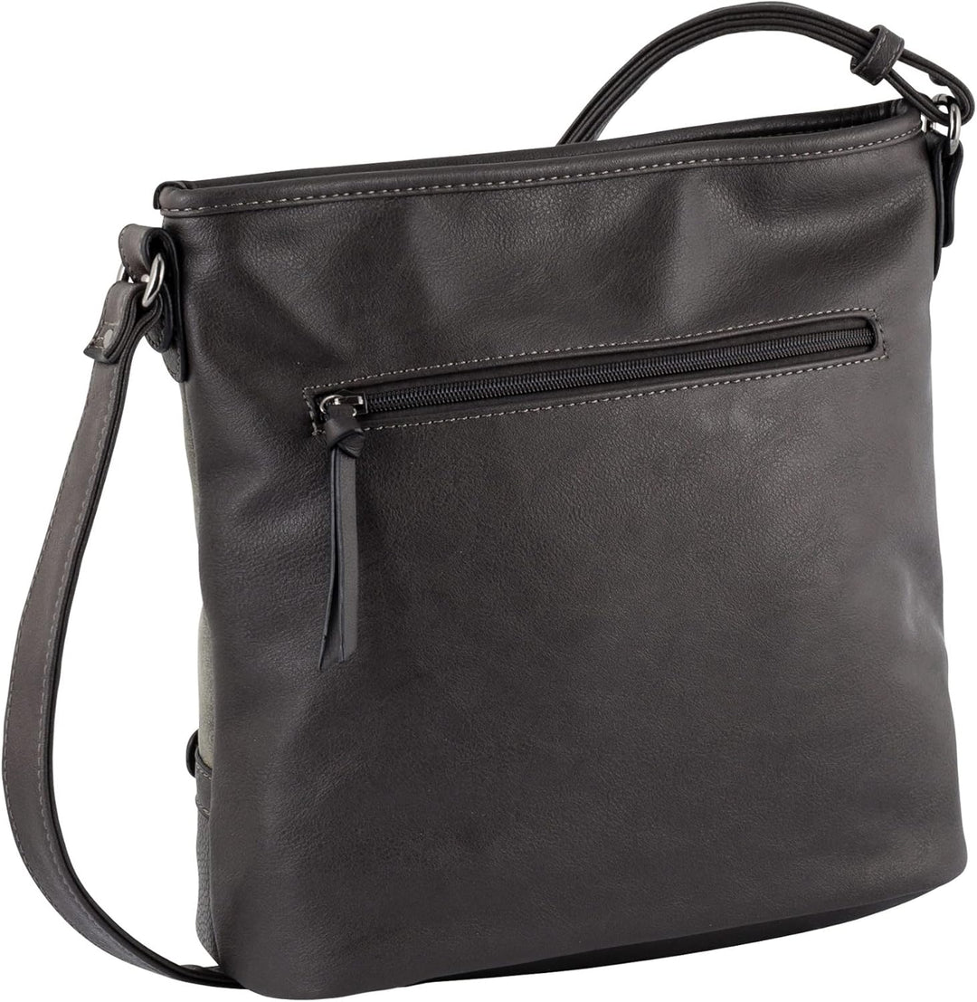 TOM TAILOR bags Juna Damen Hobo Bag Schultertasche 30 x 10 x 28 Grau, 30 x 10 x 28 Grau