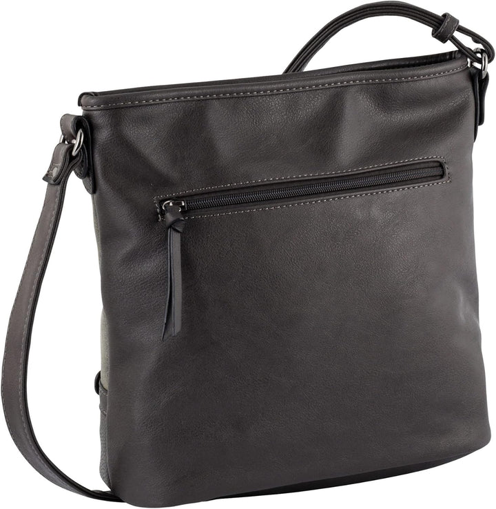 TOM TAILOR bags Juna Damen Hobo Bag Schultertasche 30 x 10 x 28 Grau, 30 x 10 x 28 Grau