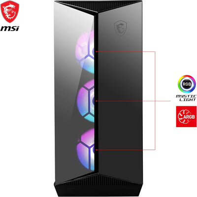 MSI MPG GUNGNIR 110R Mid-Tower PC-Gehäuse - Gehärtetes Glas, unterstützt ATX, M-ATX & Mini-ITX, 4x 1