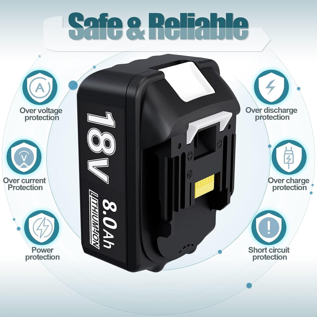 Akku 18V 8Ah für BL1860B BL1860 BL1850B BL1850 BL1840B BL1835 BL1830 BL1815 LXT-400 194204-5 194205-
