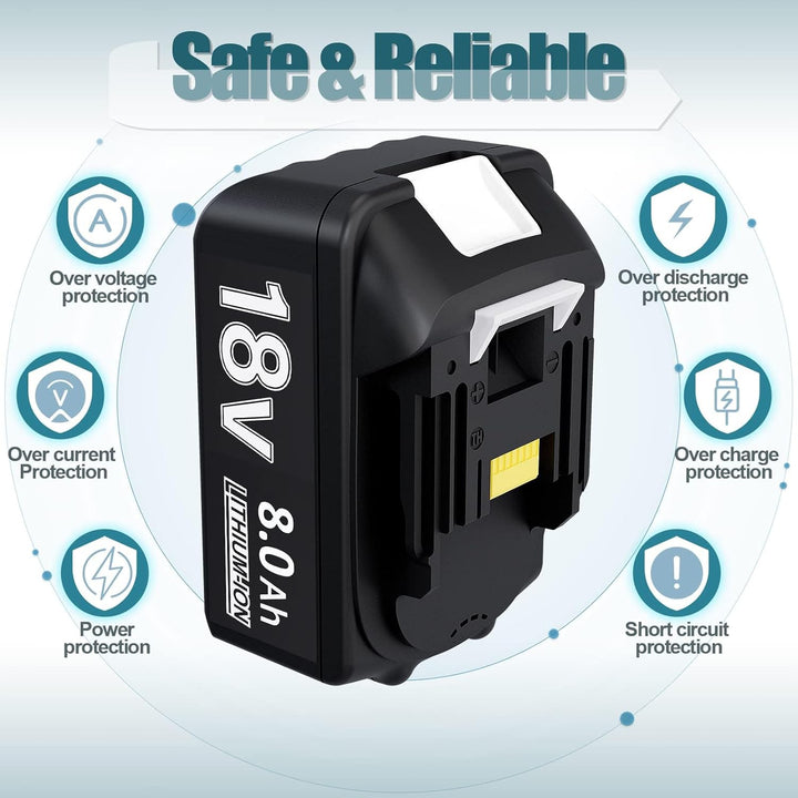 Akku 18V 8Ah für BL1860B BL1860 BL1850B BL1850 BL1840B BL1835 BL1830 BL1815 LXT-400 194204-5 194205-