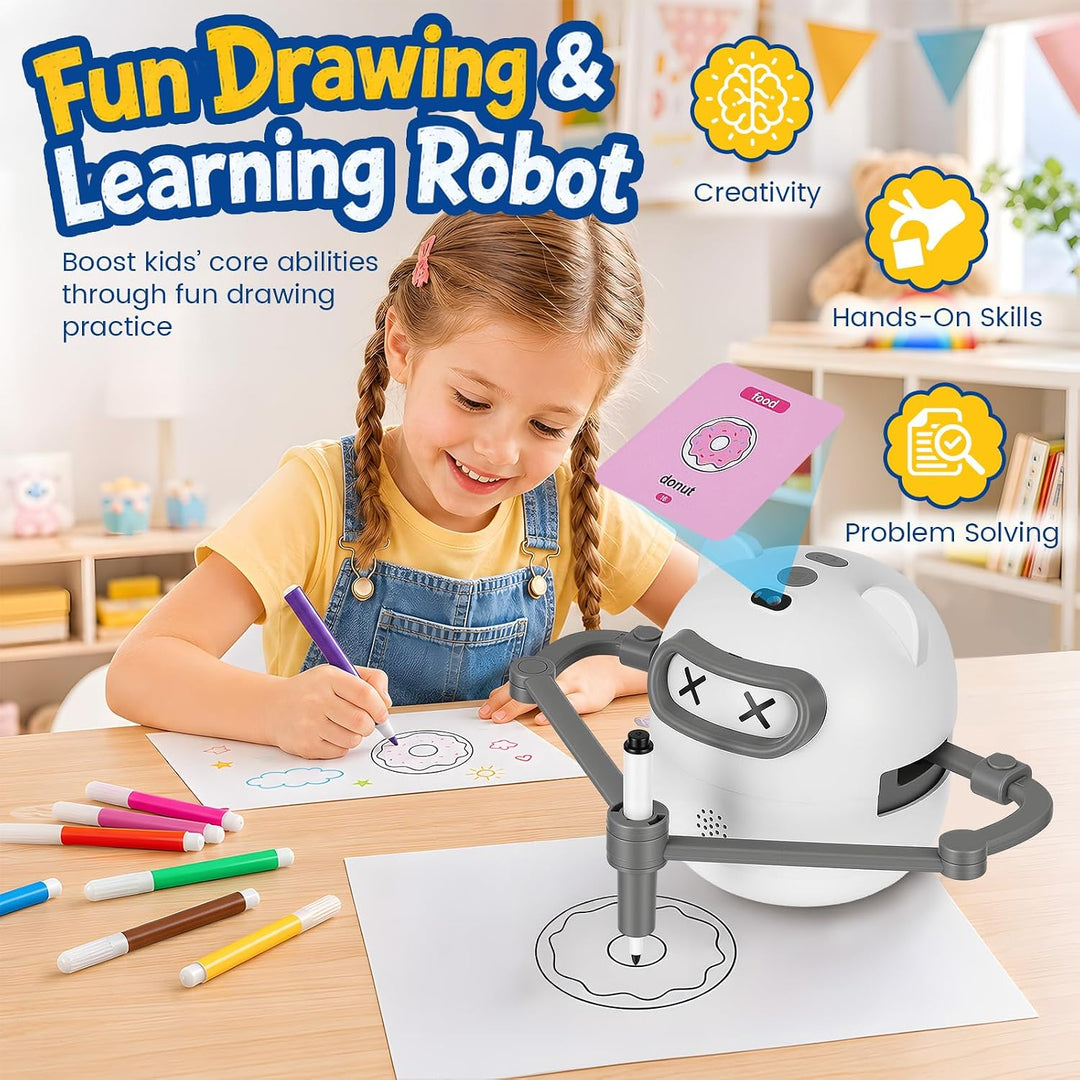 Zeichenroboter Kinder mit 100 Karten, kontaktloser Erkennung