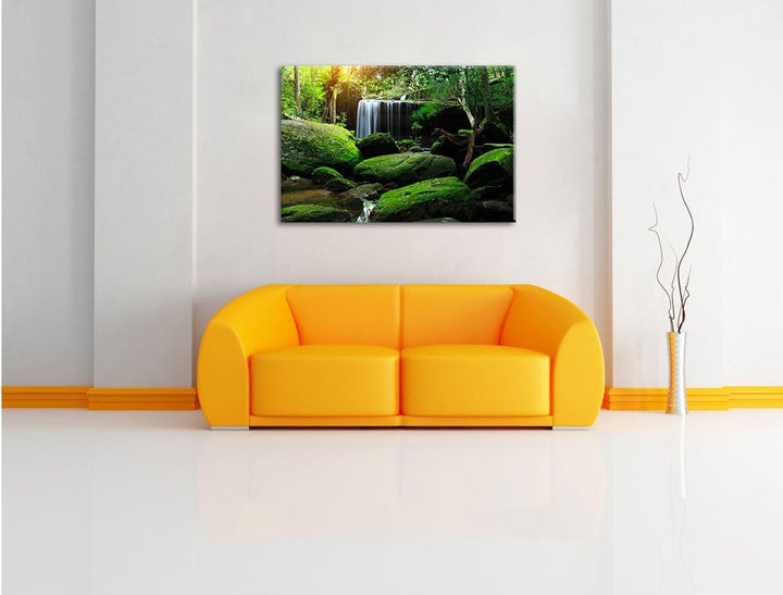 Pixxprint Regenwald in Thailand als Leinwandbild/Grösse: 100x70 cm/Wandbild/Kunstdruck/fertig bespan