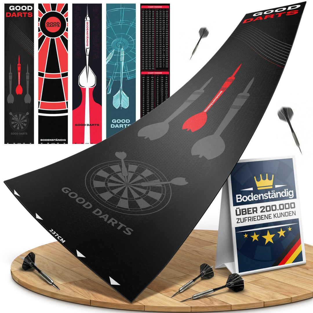 Wurfmatte für Darts mit Abwurflinie, Punkteleiste & Schutz Modern, Modern