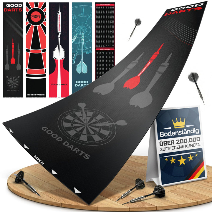 Wurfmatte für Darts mit Abwurflinie, Punkteleiste & Schutz Modern, Modern