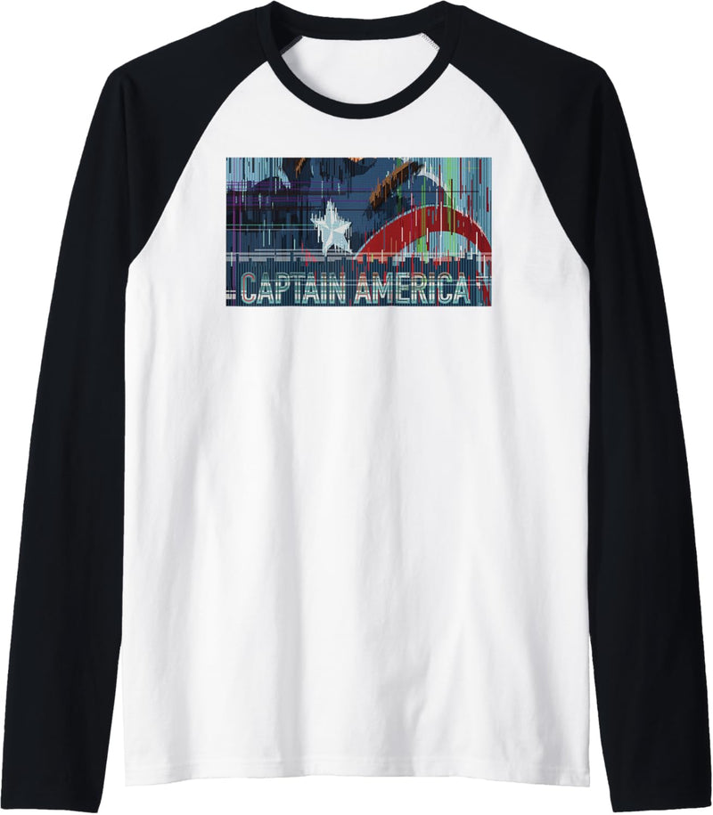 Marvel Captain America Glitched Poster Raglan