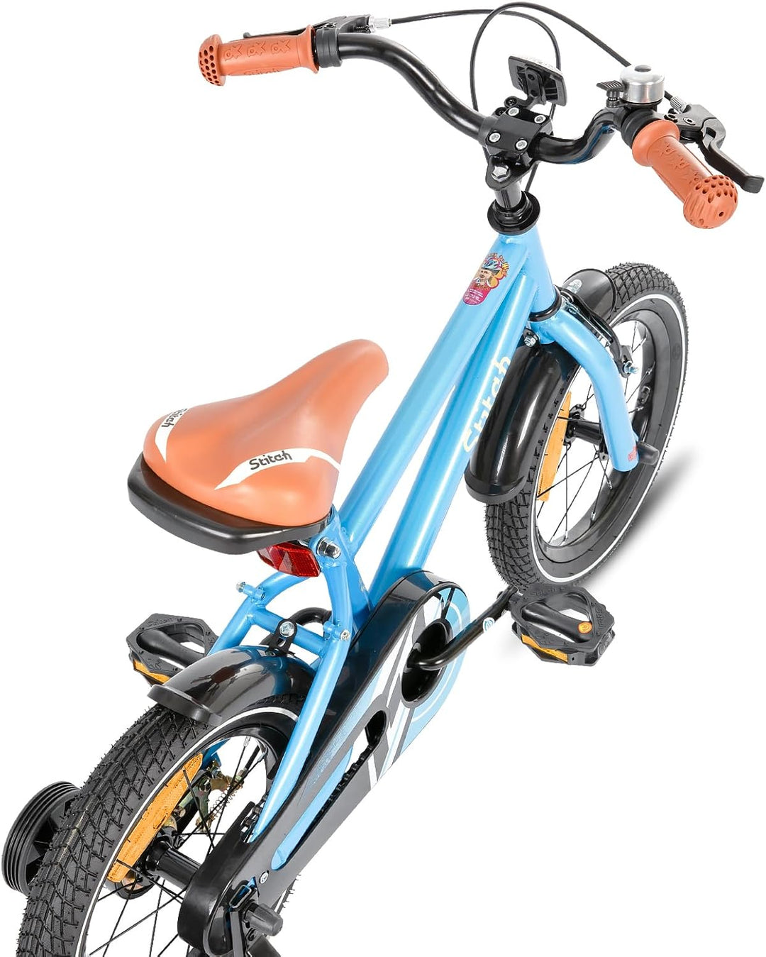 STITCH Kinderfahrrad für 3-9 Jahre Mädchen & Jungen, 14/16/18 Zoll Kinderfahrrad mit Stabilisatoren