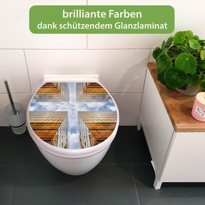 banjado Toilettendeckel mit Absenkautomatik 44,5x37cm - Soft Close Toilettensitz - WC Sitz mit Absen