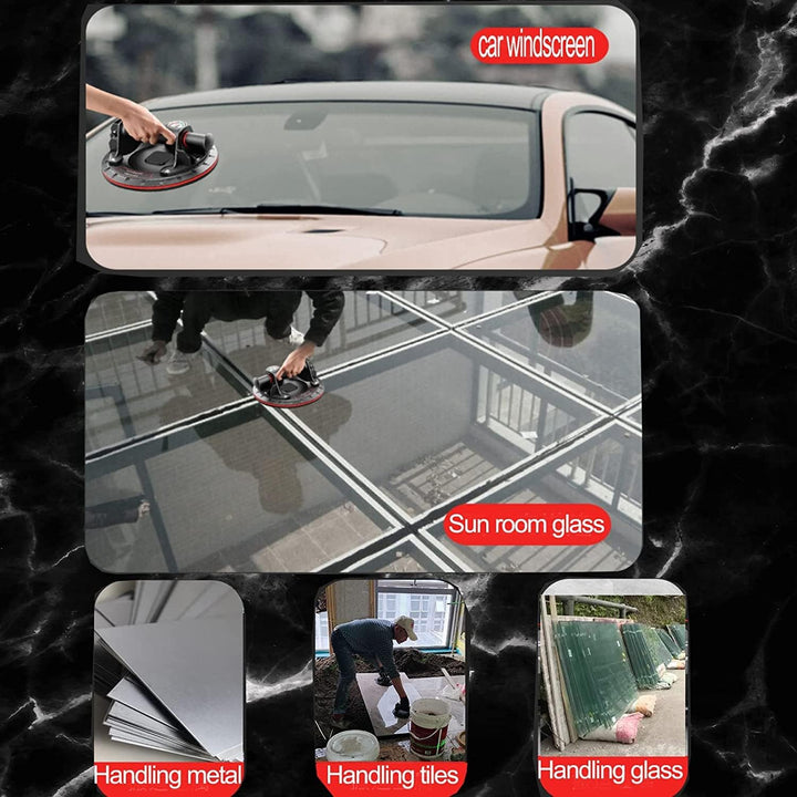 2 Pack 8" Glasheber Saugheber mit Manometer Vakuum Saugheber,Starker Saugnapf-Geeignet für schweres