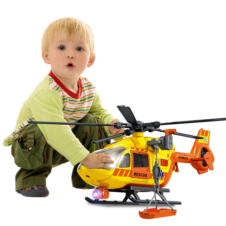 Grünes Militärspielzeug mit grossem Hubschrauber, Armeespielzeug mit Lichtern und Geräuschen, Geburt