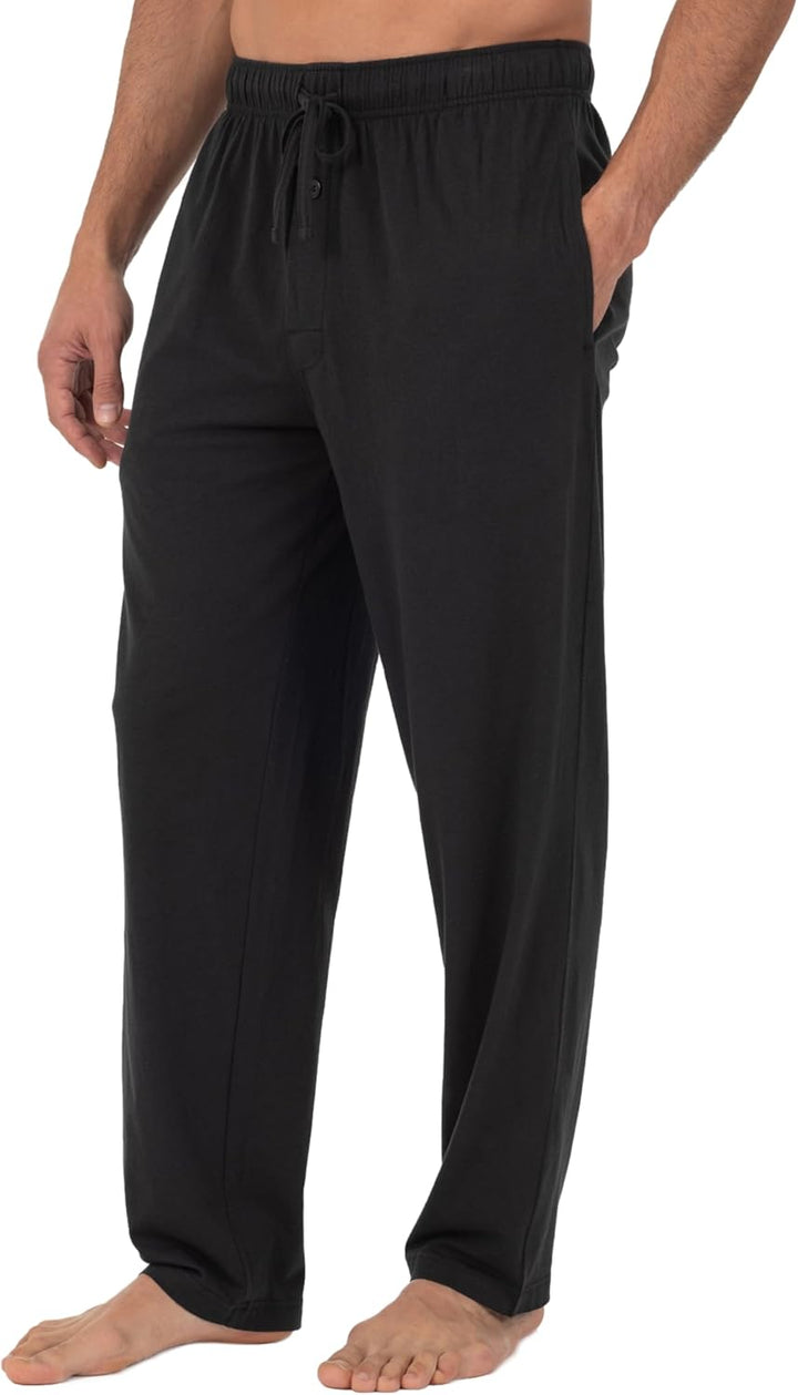 Fruit of the Loom Herren Schlafhose aus Jersey-Strick Pyjamaunterteil S Black/Navy (2-pack), S Black