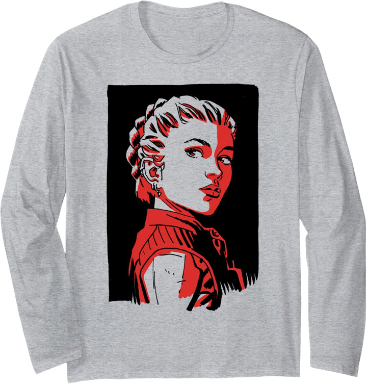 Marvel Black Widow Yelena Belova Red Hue Portrait Langarmshirt