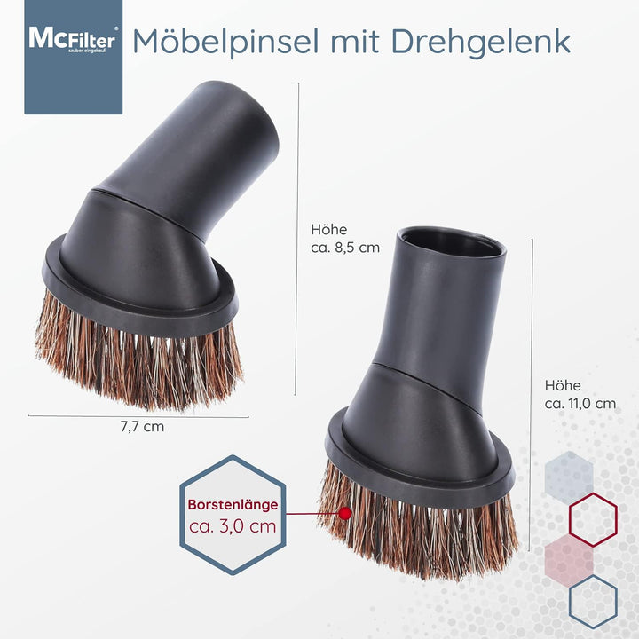 McFilter Düsenset 6-tlg. geeignet für Miele Classic/Compact C1 Staubsauger Serie, Anschluss 32/35mm,
