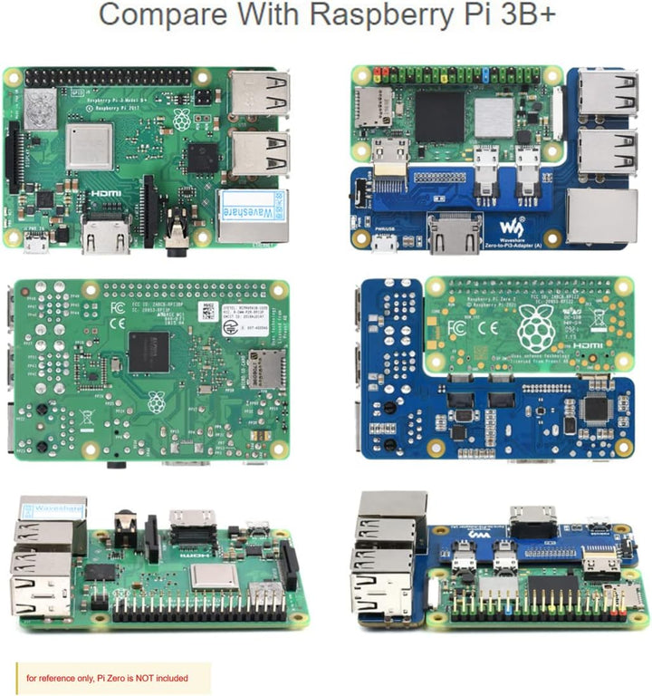Waveshare Pi Zero auf Raspberry Pi 3 Model B/B+ Adapter, Onboard 4-CH USB Port, 100M Ethernet Port u