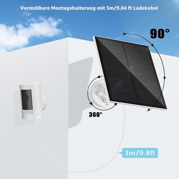 Solarmodul für Ring Kamera,5W Kamera Solarpanel kompatibel mit Ring Spotlight Cam Akku & Stick Up Ca