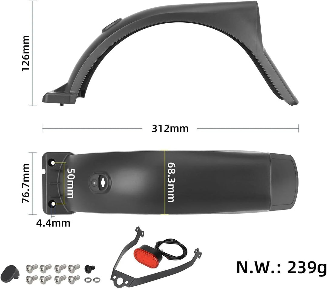 Hinterer Kotflügel mit Rückleucht für Xiaomi 5/5 Pro/5 Max Elektroroller, Hinterradschutzblech mit l