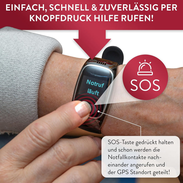 tellimed Solino PRO 4G GPS Senioren Notruf Uhr mit Telefonfunktion, SIM Slot & ohne ABO - Einfache B